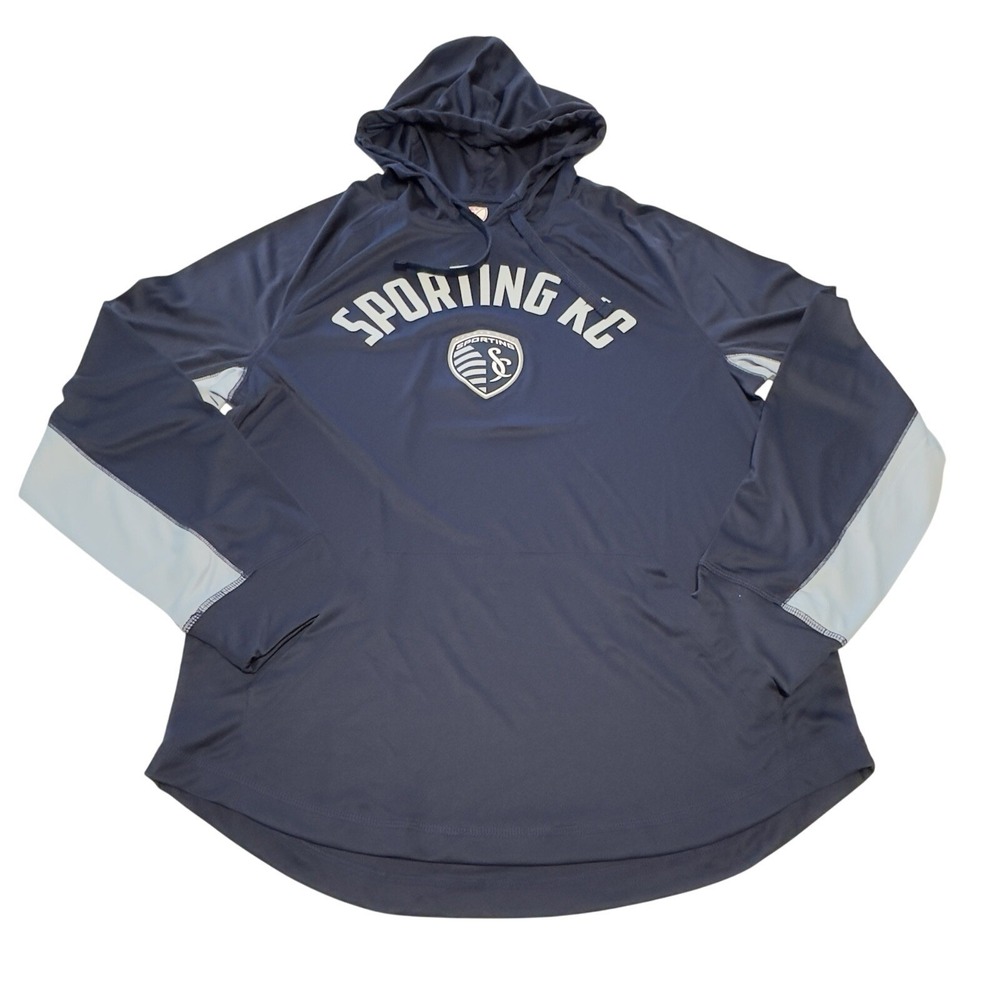 Sporting KC MLS Hoodie Sweatshirt Pullover Activewear Soccer Mens Medium NWOT